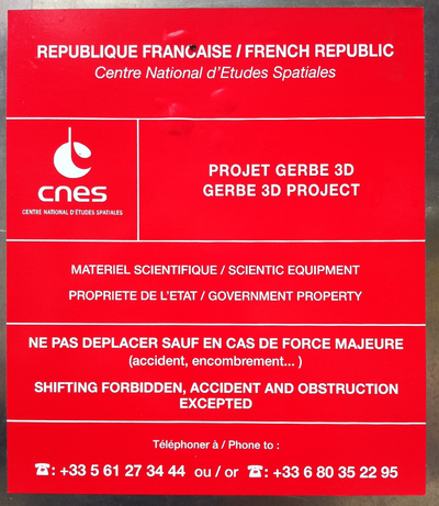 The CNES label on the station.